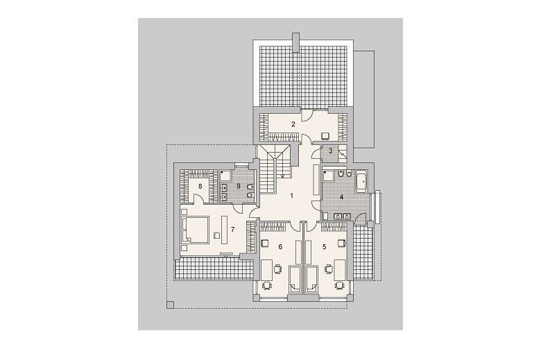 Projekt domu szkieletowego LK&1102 - piętro