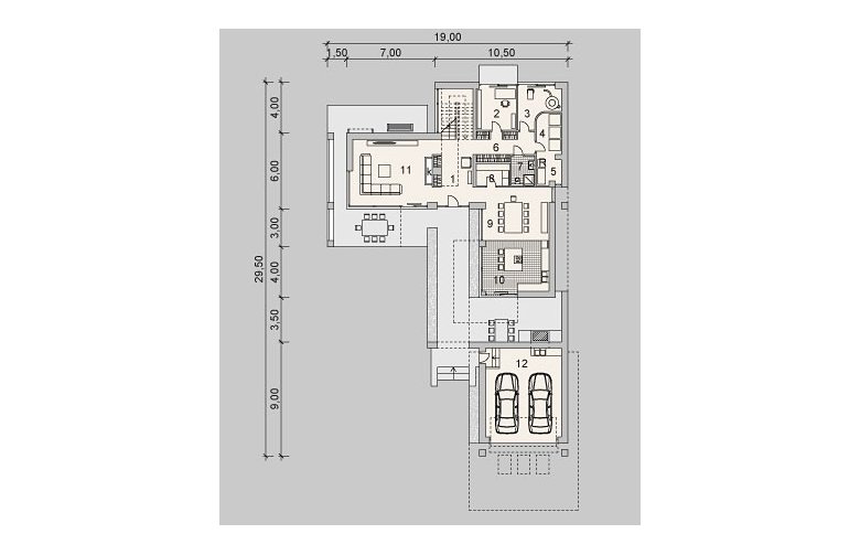 Projekt domu szkieletowego LK&1079 - parter