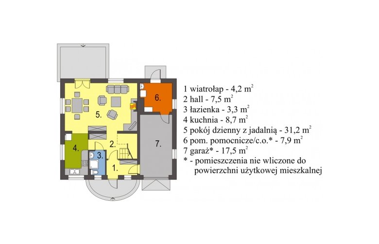 Projekt domu wielorodzinnego Iskierka N - parter