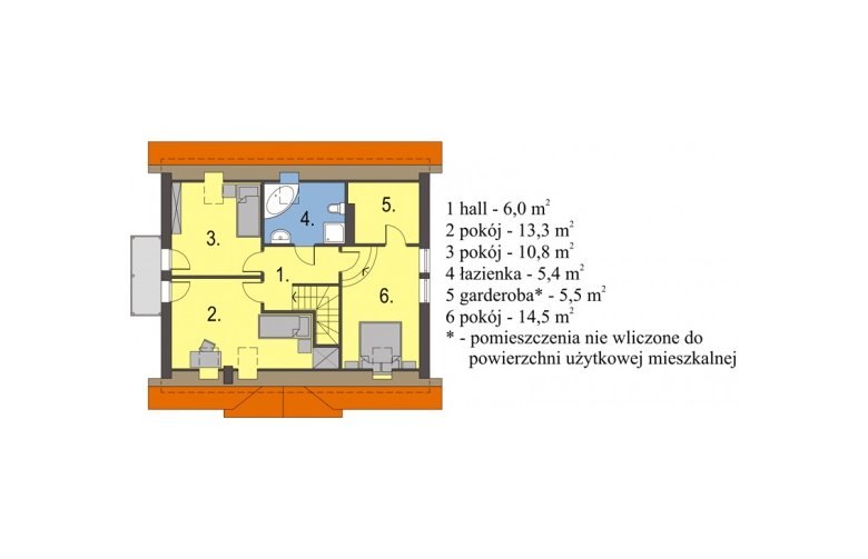 Projekt domu wielorodzinnego Iskierka N - poddasze