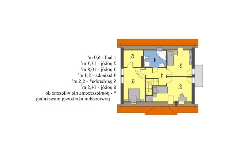 Projekt domu wielorodzinnego Iskierka N - poddasze