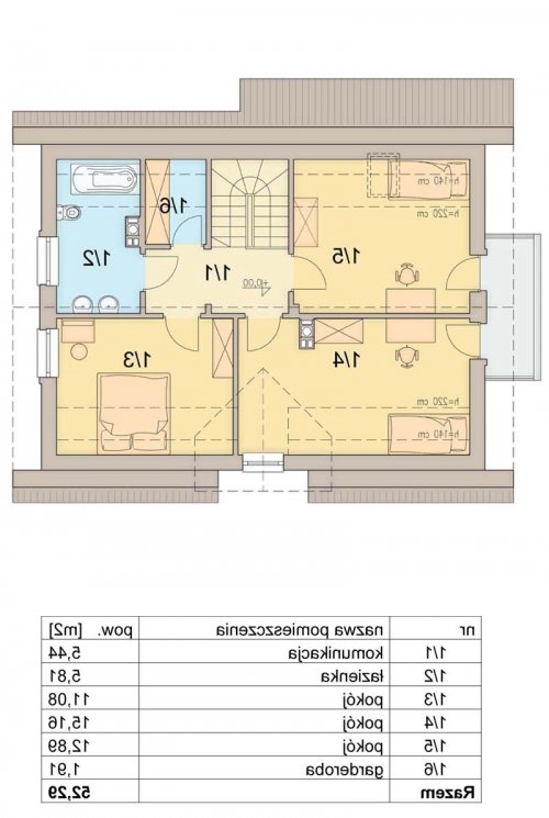 Rzut projektu Tiramisu - wersja lustrzana