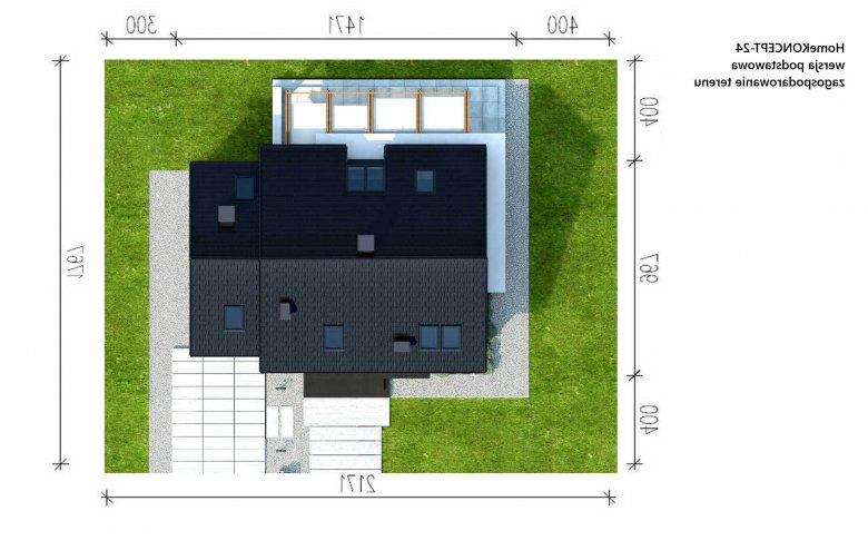 Projekt domu z poddaszem HomeKoncept 24  - Usytuowanie - wersja lustrzana