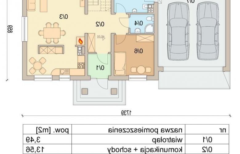 Projekt domu jednorodzinnego Marcello 2 G2 - parter