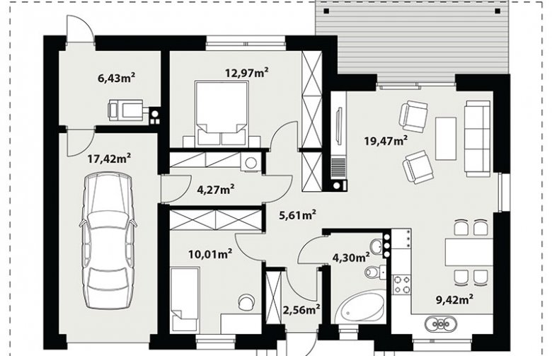 Projekt domu dwurodzinnego Gaja 2 - 