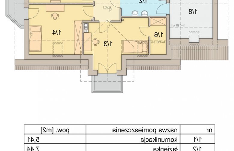 Projekt domu jednorodzinnego Mango - poddasze