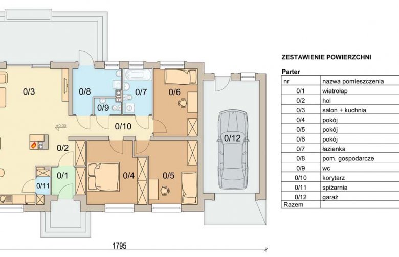 Projekt domu parterowego Sezam 2 G1 - 