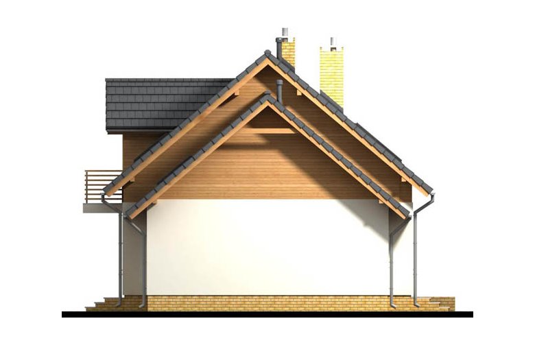 Projekt domu jednorodzinnego Kardamon G1 - elewacja 3