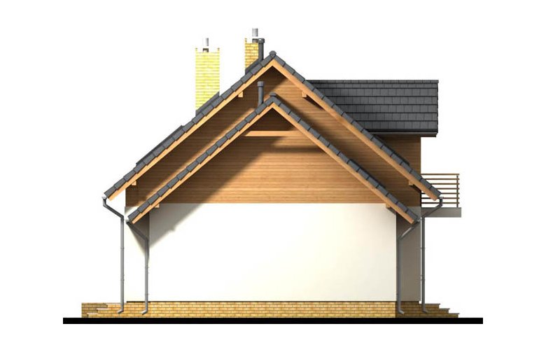 Projekt domu jednorodzinnego Kardamon G1 - elewacja 3