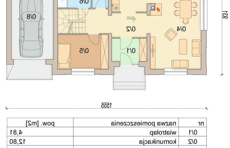 Projekt domu jednorodzinnego Kardamon G1 - parter