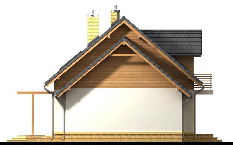 Projekt domu jednorodzinnego Kardamon 3 G1 - elewacja 3