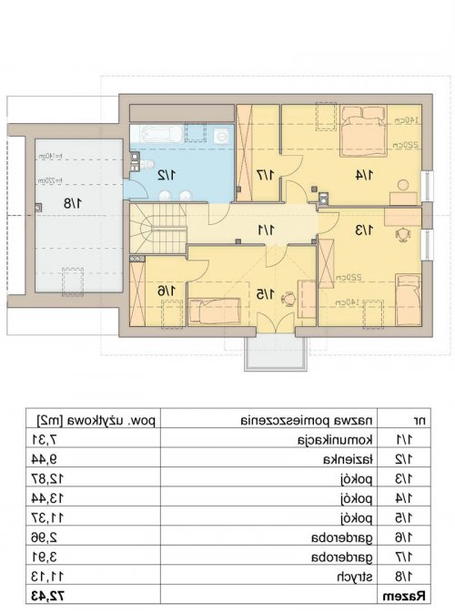 Rzut projektu Kardamon 3 G1 - wersja lustrzana