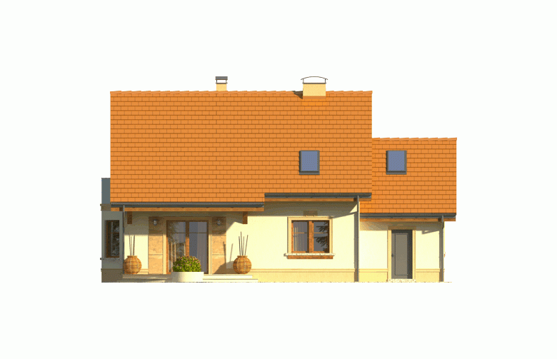Projekt domu z poddaszem AROMA - elewacja 2