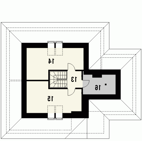 Rzut projektu ASYRIA - wersja lustrzana