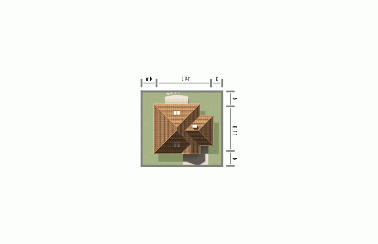 Projekt domu jednorodzinnego ASYRIA - Usytuowanie - wersja lustrzana