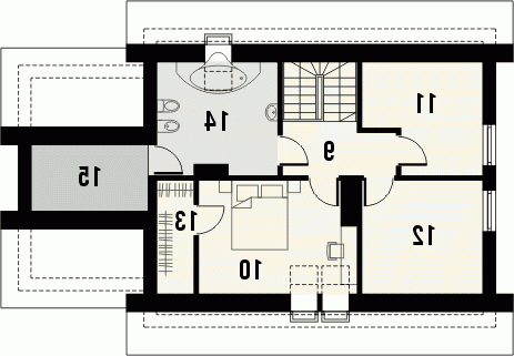 Rzut projektu ELEGANT - wersja lustrzana