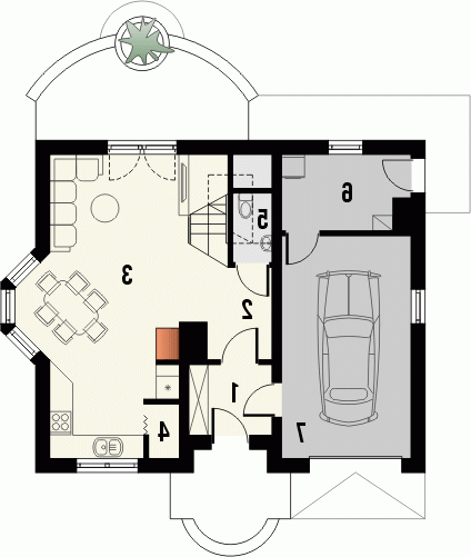 Rzut projektu SEKRET - wersja lustrzana