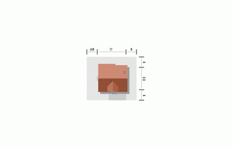 Projekt domu jednorodzinnego SEKRET - Usytuowanie - wersja lustrzana