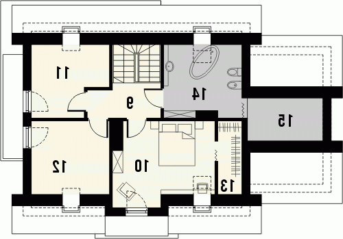 Rzut projektu VERSO - wersja lustrzana