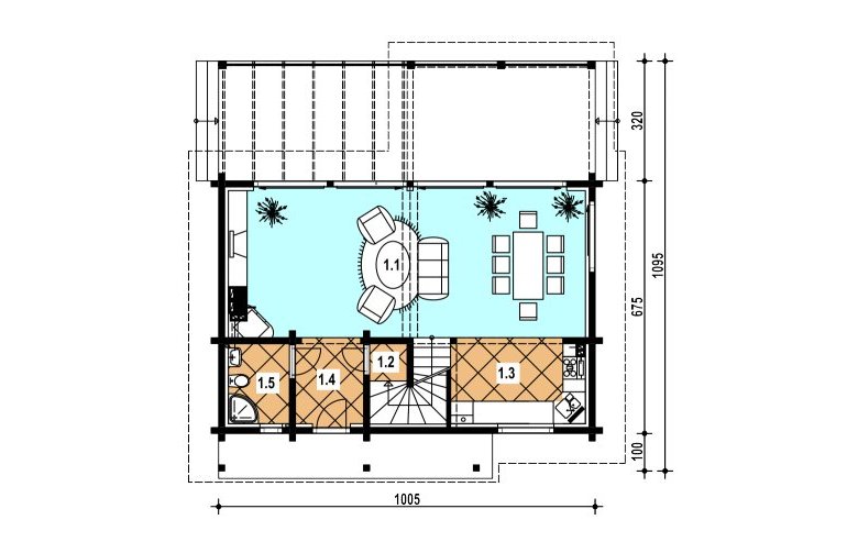 Projekt domu z bala A-131 BAL - 