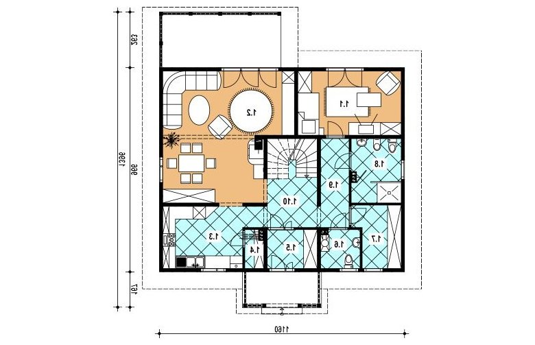 Projekt domu szkieletowego A-127 (drewniany) - 