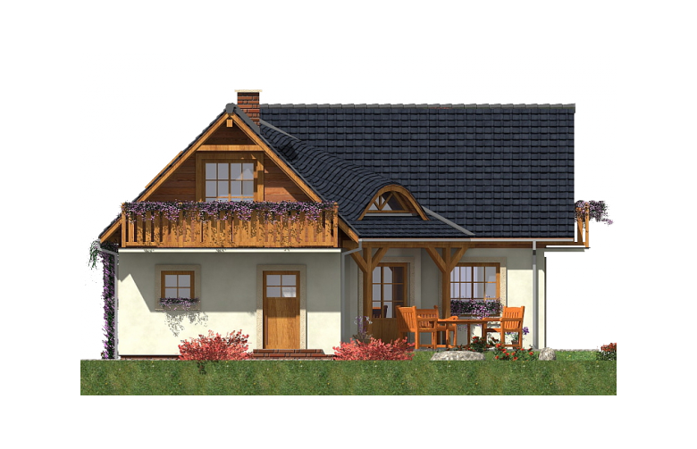 Projekt domu jednorodzinnego L-81 - elewacja 1