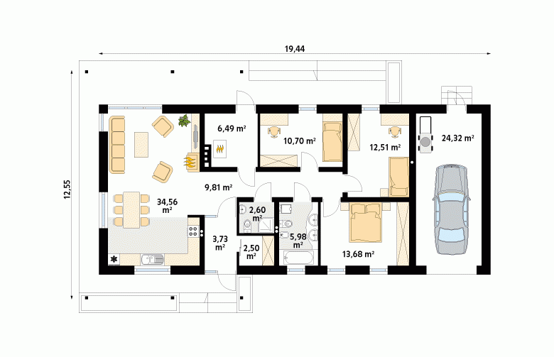 Projekt domu tradycyjnego Mahoń 2 - 