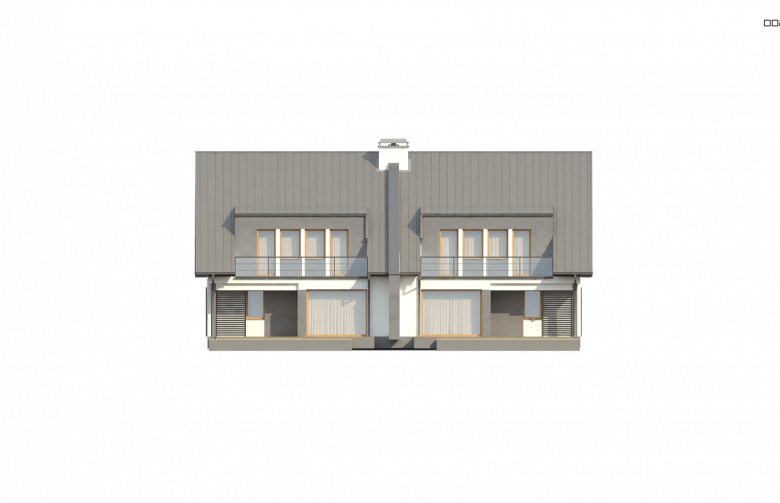 Projekt domu bliźniaczego Zb15 (cena za jeden segment) - elewacja 1