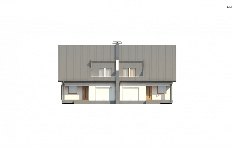 Projekt domu bliźniaczego Zb15 (cena za jeden segment) - elewacja 2