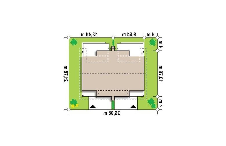 Projekt domu bliźniaczego Zb15 (cena za jeden segment) - Usytuowanie - wersja lustrzana