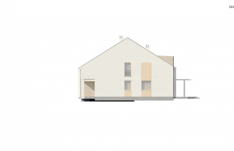 Projekt domu bliźniaczego Zb13 - elewacja 3