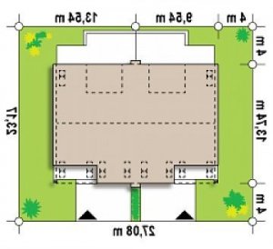 Usytuowanie budynku Zb13 w wersji lustrzanej