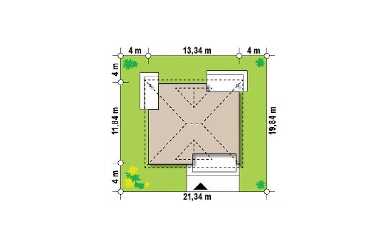 Projekt domu parterowego Z230 - Usytuowanie