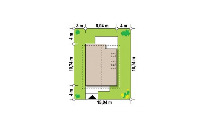 Projekt domu z poddaszem Z302 - Usytuowanie