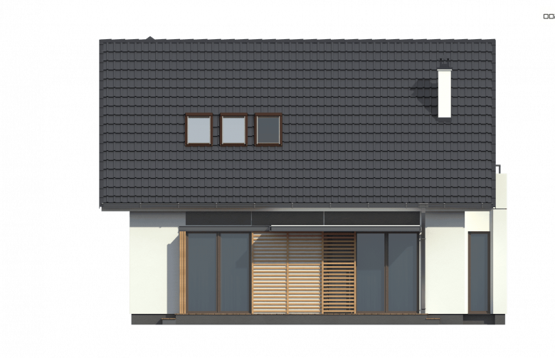 Projekt domu z poddaszem Z304 - elewacja 4