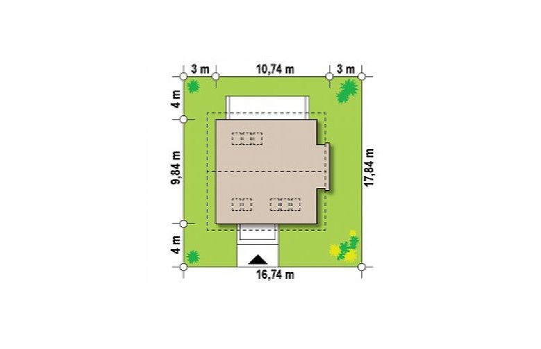 Projekt domu z poddaszem Z304 - Usytuowanie