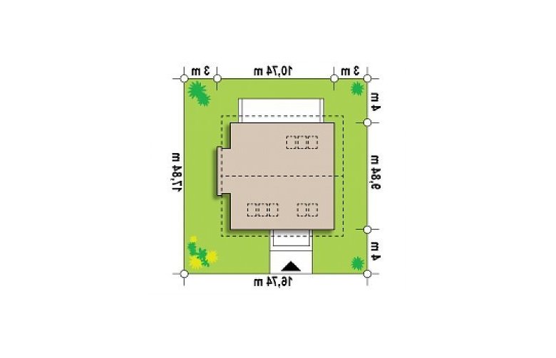 Projekt domu z poddaszem Z304 - Usytuowanie - wersja lustrzana