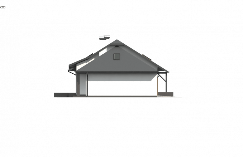 Projekt domu z poddaszem Z56 A - elewacja 2