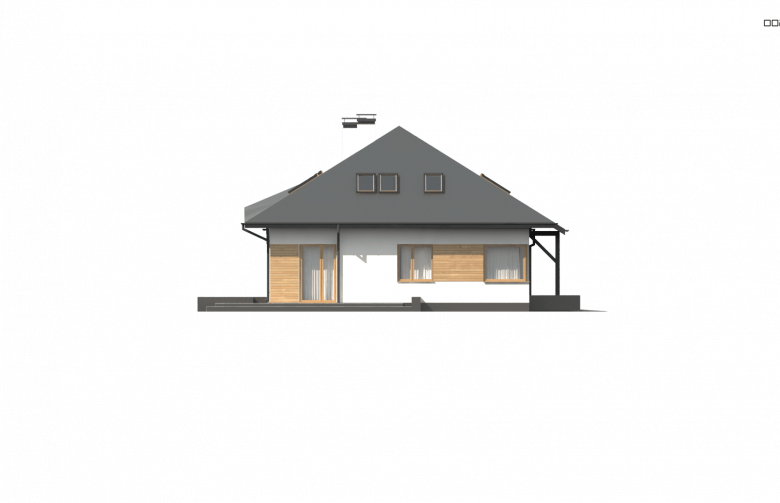 Projekt domu z poddaszem Z56 A - elewacja 4