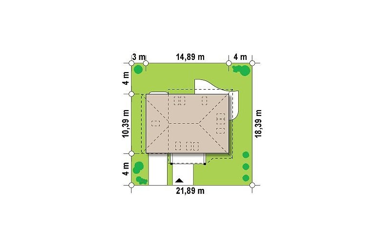 Projekt domu z poddaszem Z56 A - Usytuowanie