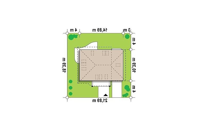 Projekt domu z poddaszem Z56 A - Usytuowanie - wersja lustrzana