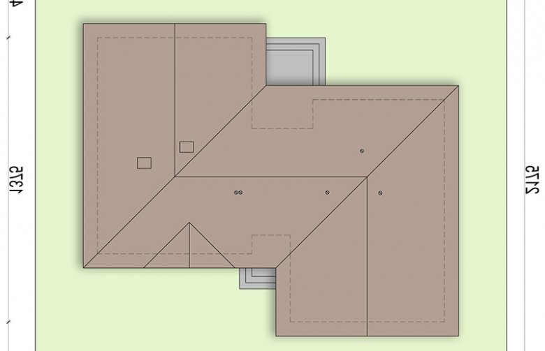 Projekt domu parterowego Kokos - Usytuowanie - wersja lustrzana