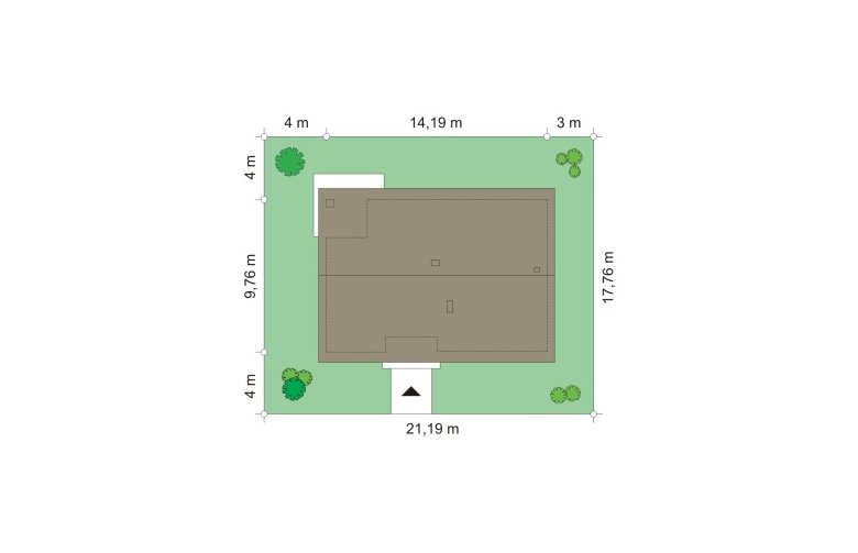 Projekt domu dwurodzinnego Oliwka (471) - Usytuowanie