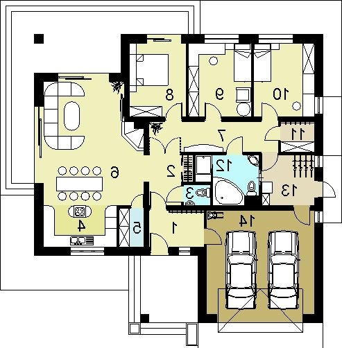 RZUT PARTERU HG-H7G - wersja lustrzana