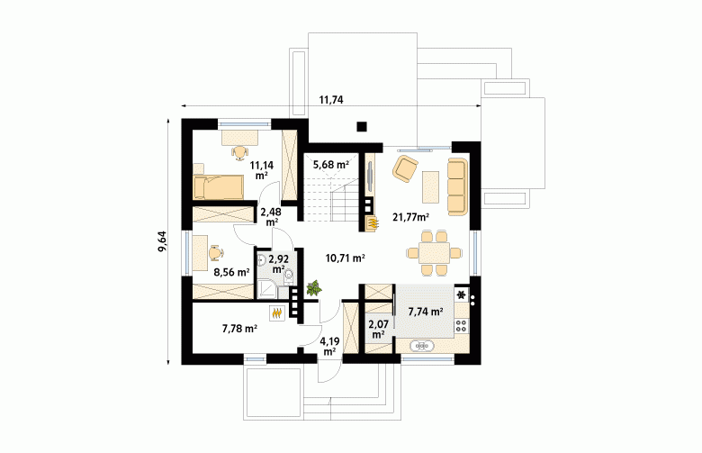 Projekt domu tradycyjnego Ibis 2 - 