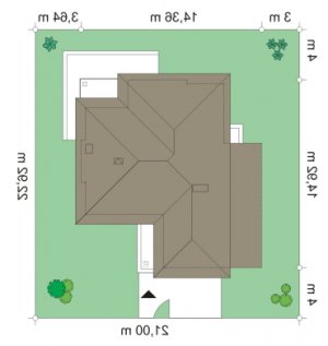 Usytuowanie budynku Riwiera 4 (484) w wersji lustrzanej