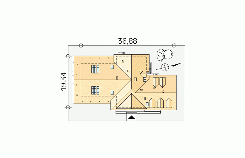 Projekt dworku Cykada 5 - Usytuowanie