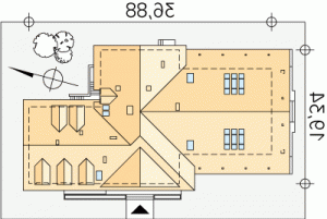 Usytuowanie budynku Cykada 5 w wersji lustrzanej