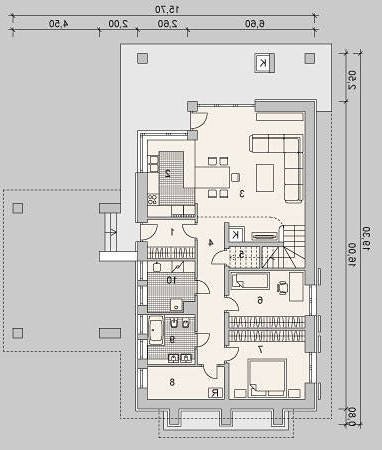 RZUT PARTERU LK&1109 - wersja lustrzana