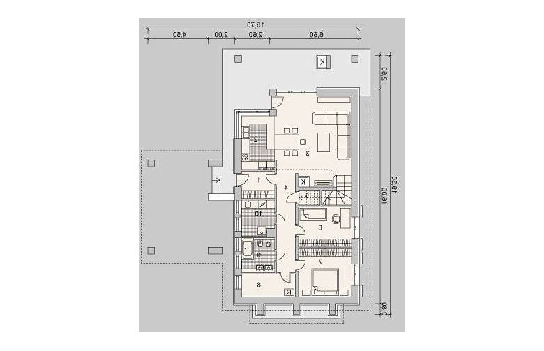 Projekt domu wielorodzinnego LK&1109 - rzut parteru